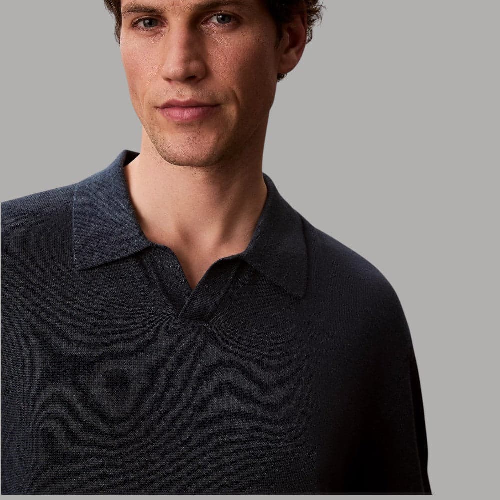 Polo Calvin Klein Lino, Colletto Aperto, Vestibilità Regular - 10