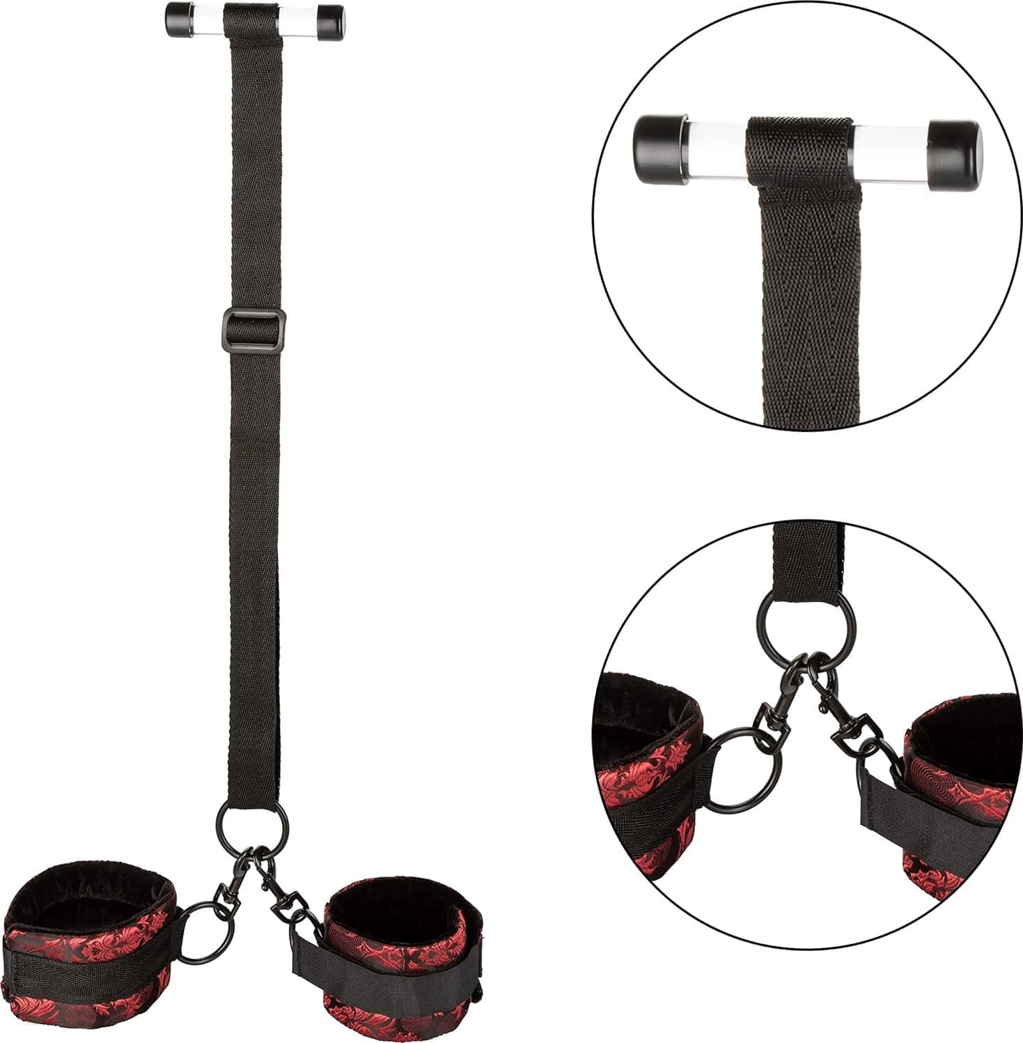 Scandal Over The Door Cuffs – Manette da Porta Regolabili Rosso/Nero - 6