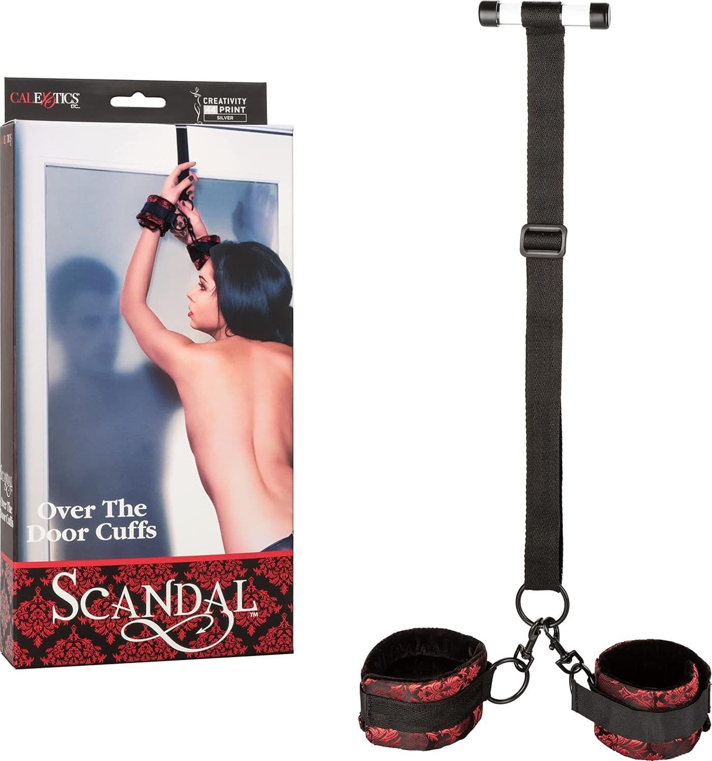 Scandal Over The Door Cuffs – Manette da Porta Regolabili Rosso/Nero - 7