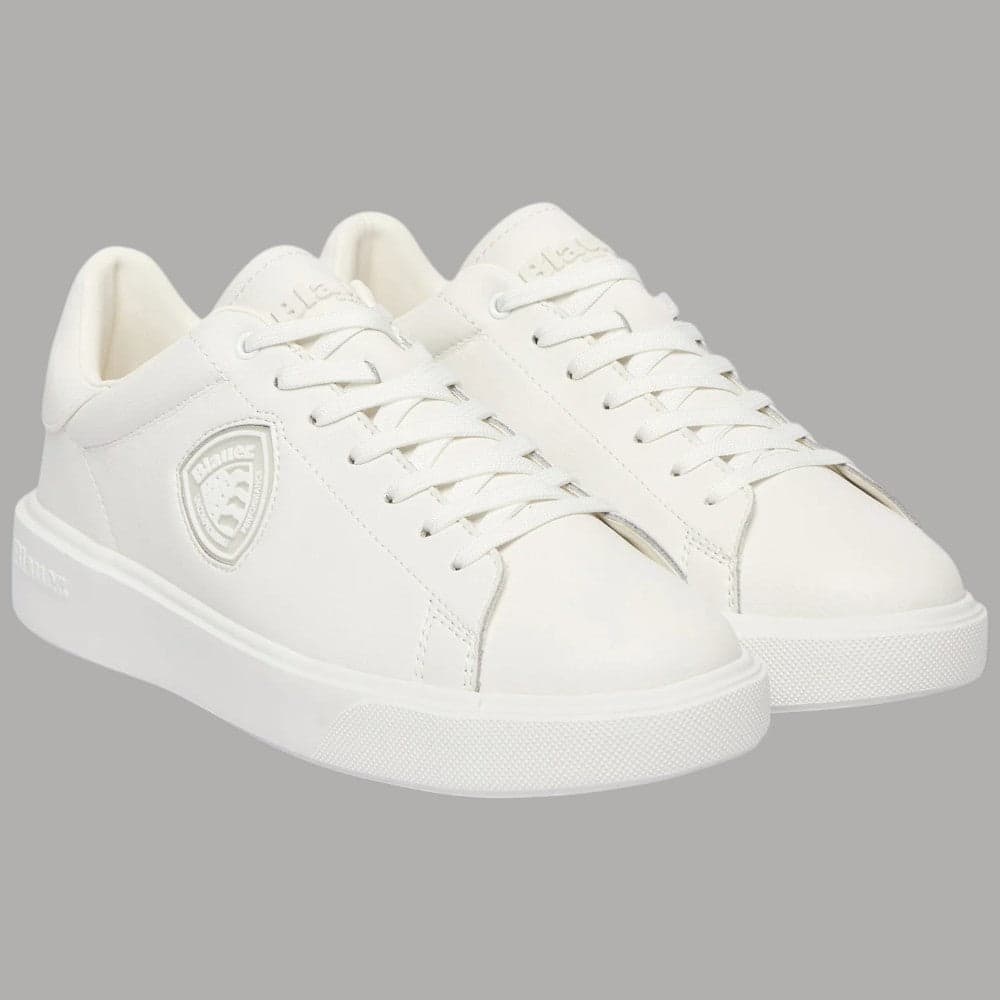 Sneakers Uomo BLAUER Scarpe in Pelle Nabuk Bianca Modello BUCK - 2