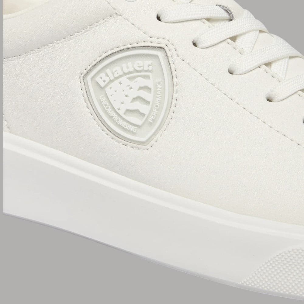 Sneakers Uomo BLAUER Scarpe in Pelle Nabuk Bianca Modello BUCK - 3