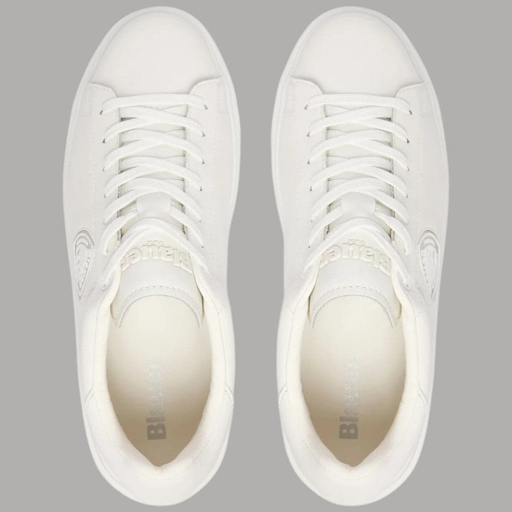 Sneakers Uomo BLAUER Scarpe in Pelle Nabuk Bianca Modello BUCK - 4