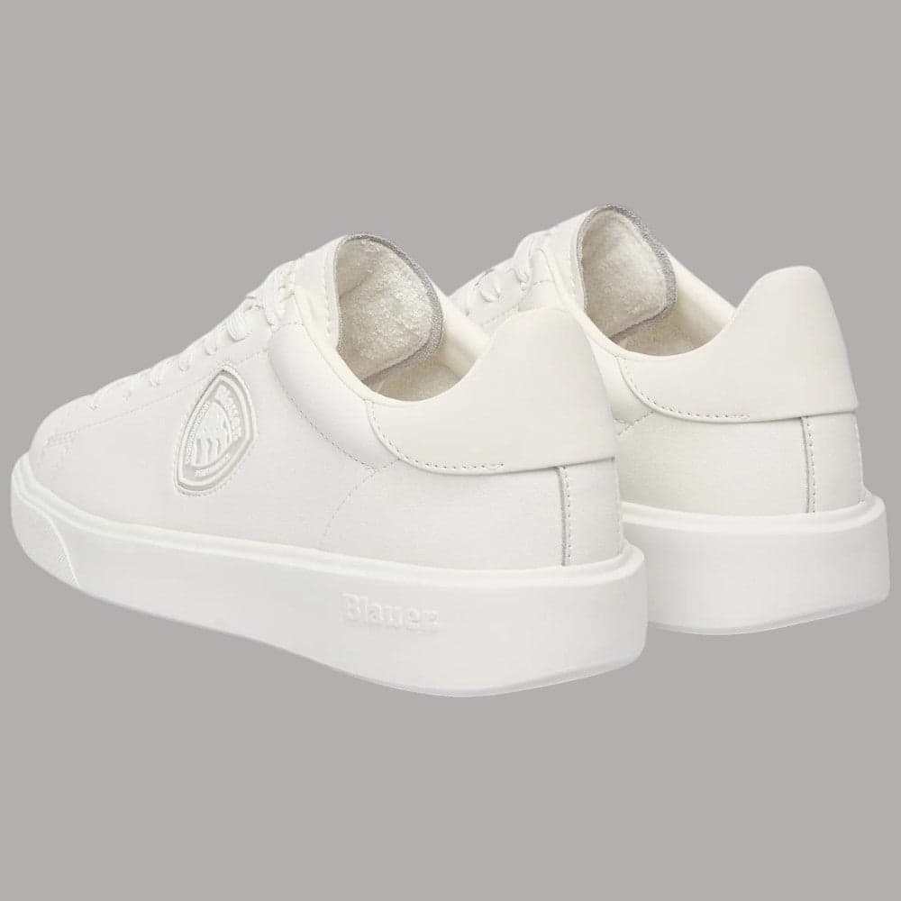 Sneakers Uomo BLAUER Scarpe in Pelle Nabuk Bianca Modello BUCK - 5