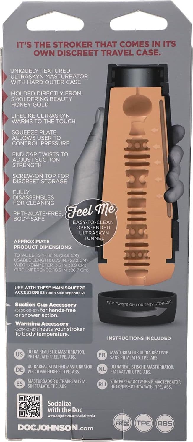 Doc Johnson Main Squeeze Honey Gold vagina Masturbatore Realistico con Pressione e Suzione Regolabile - 3