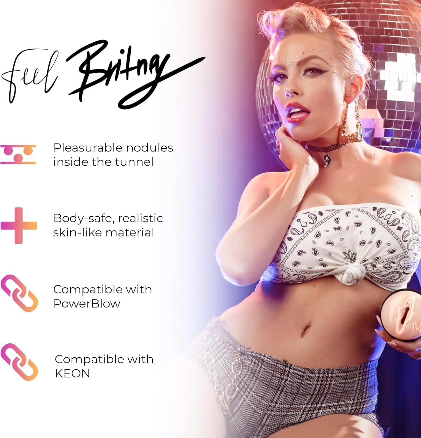 Kiiroo Feel Britney Amber vagina Stroker Realistico Stars Collection masturbatore uomo - 2