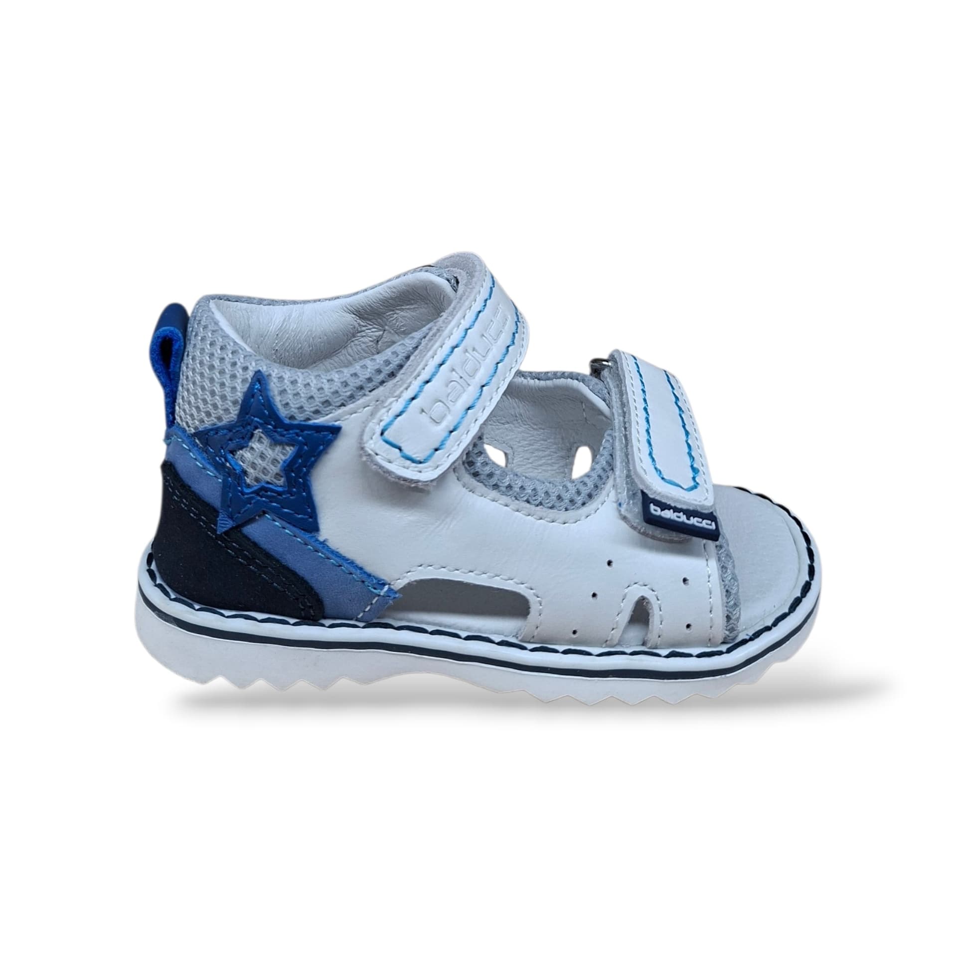 Sandali Tallonati Primi Passi Balducci Cita 7368 Bianco-Azzurro – Pelle con Velcro - 6