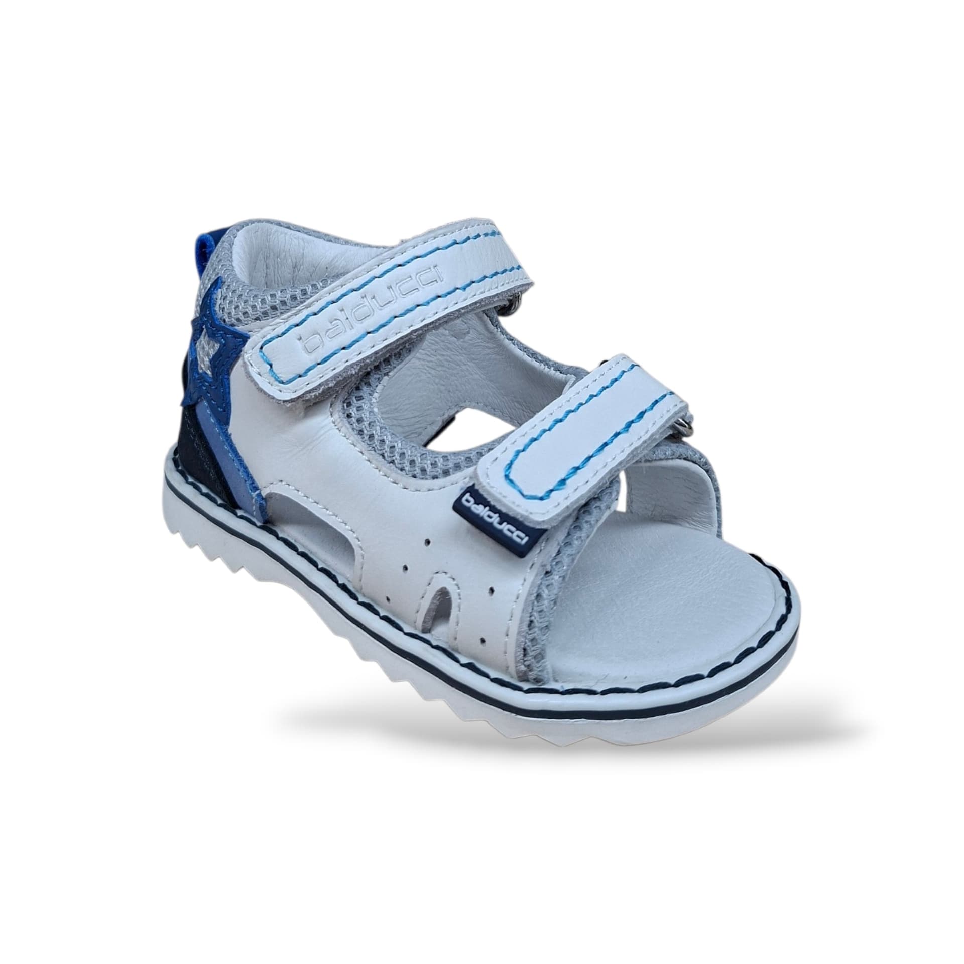 Sandali Tallonati Primi Passi Balducci Cita 7368 Bianco-Azzurro – Pelle con Velcro - 2