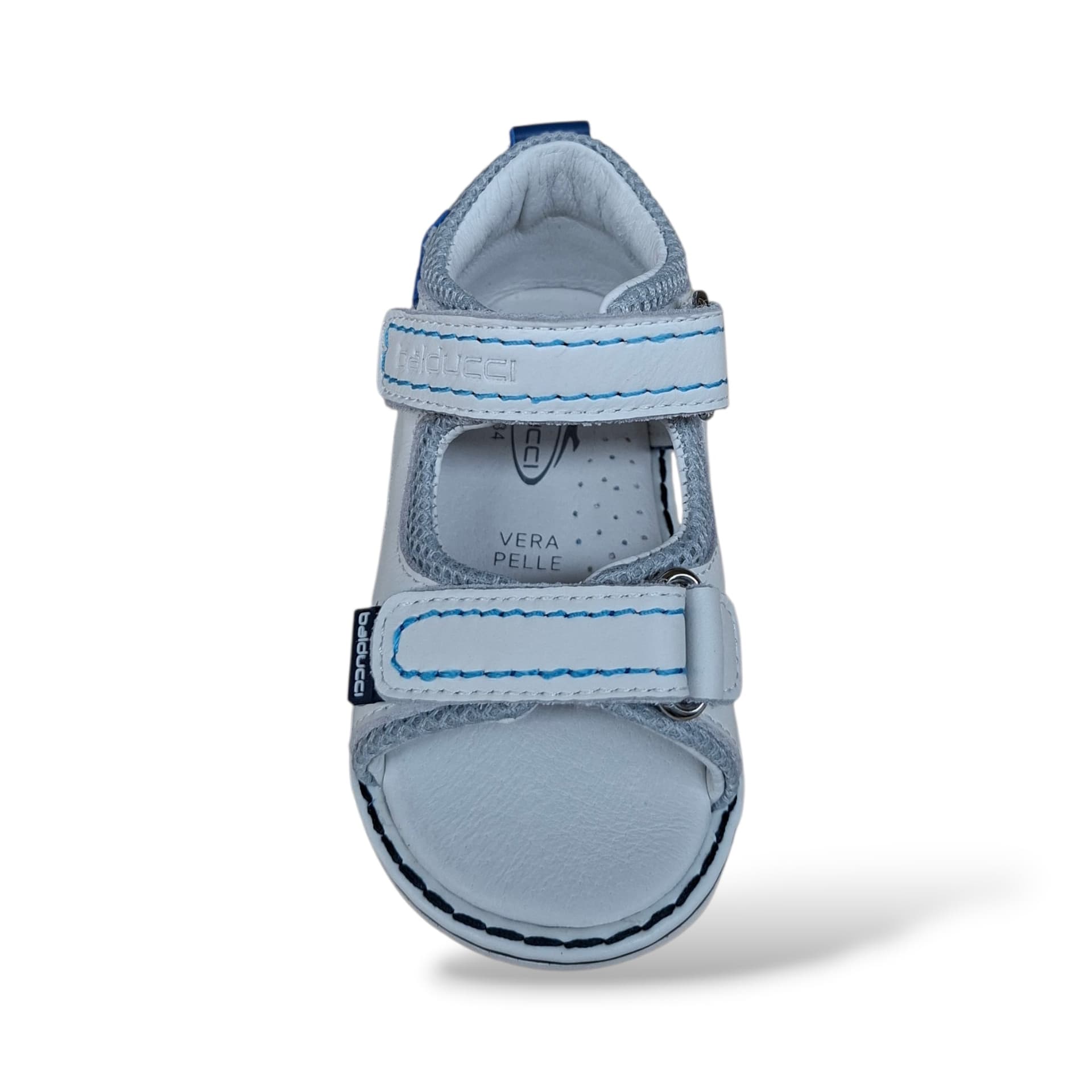 Sandali Tallonati Primi Passi Balducci Cita 7368 Bianco-Azzurro – Pelle con Velcro - 4