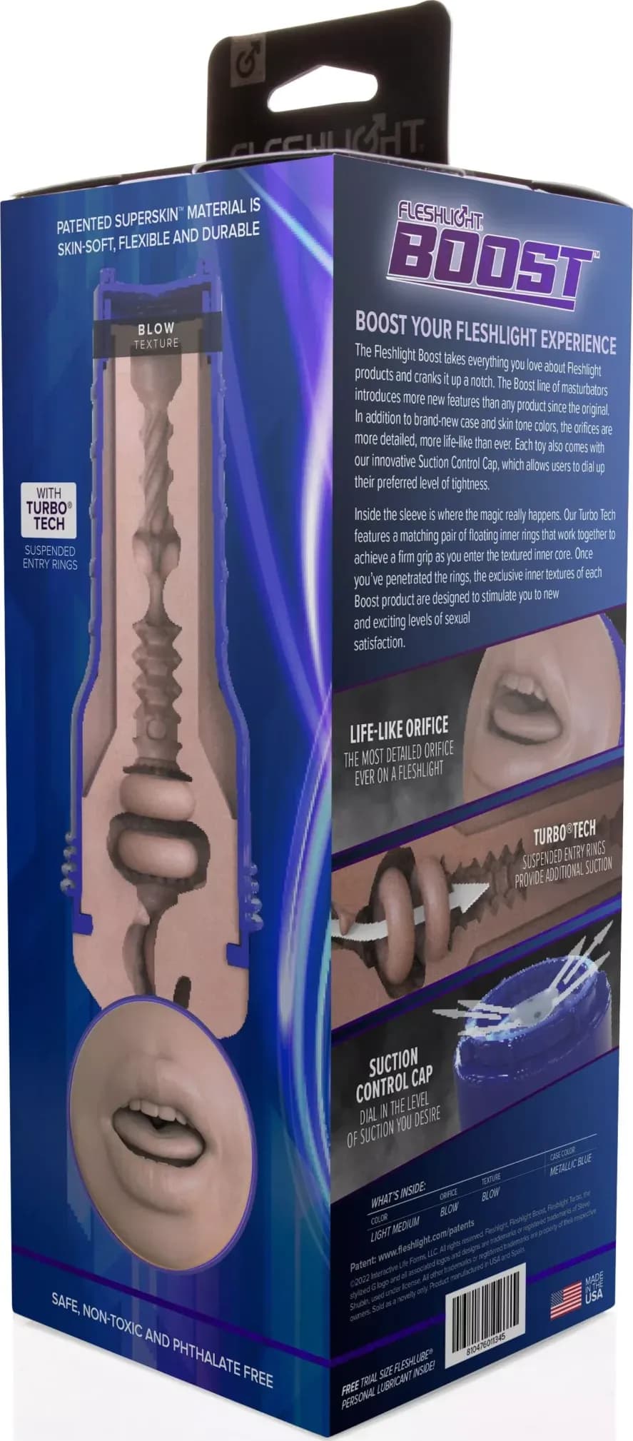 Fleshlight Boost Blow Masturbatore Orale Realistico Tecnologia Turbo Tech bocca - 2