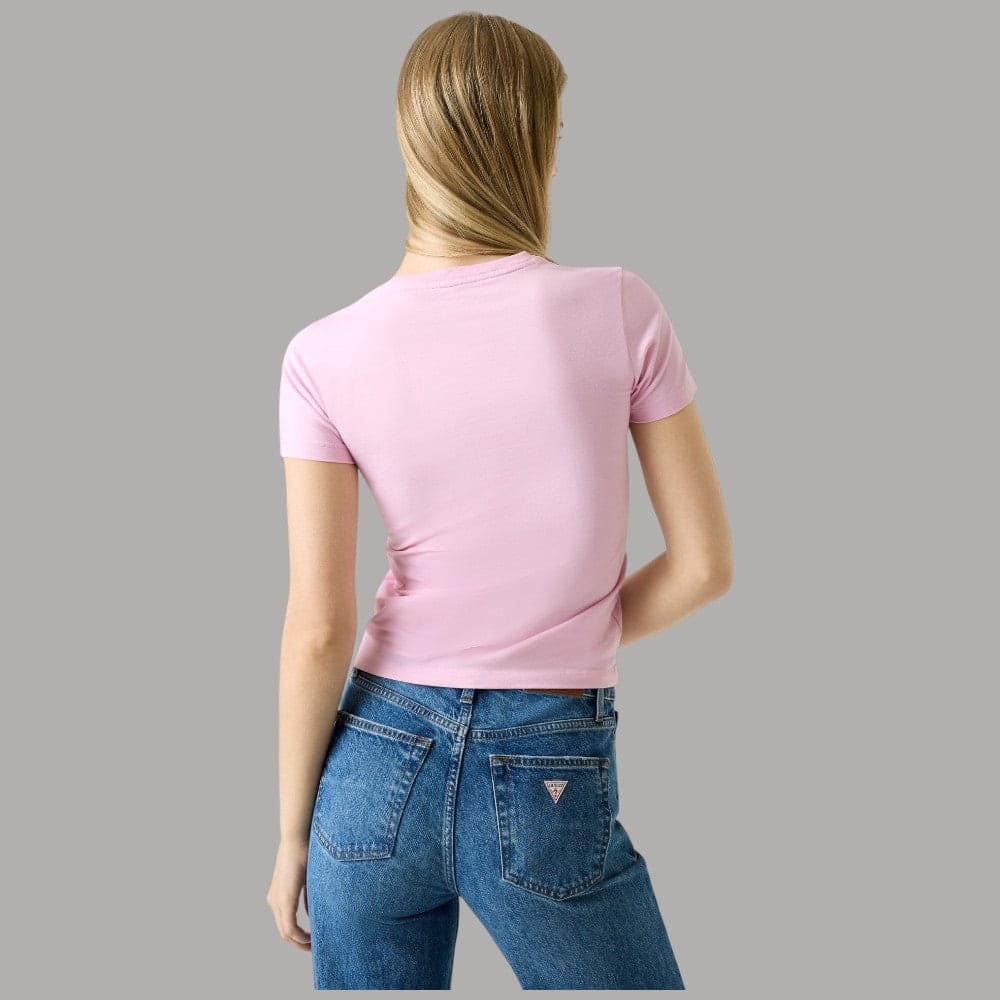 T-shirt Guess GJ Slim Cotone Organico con Logo Ricamato - 4