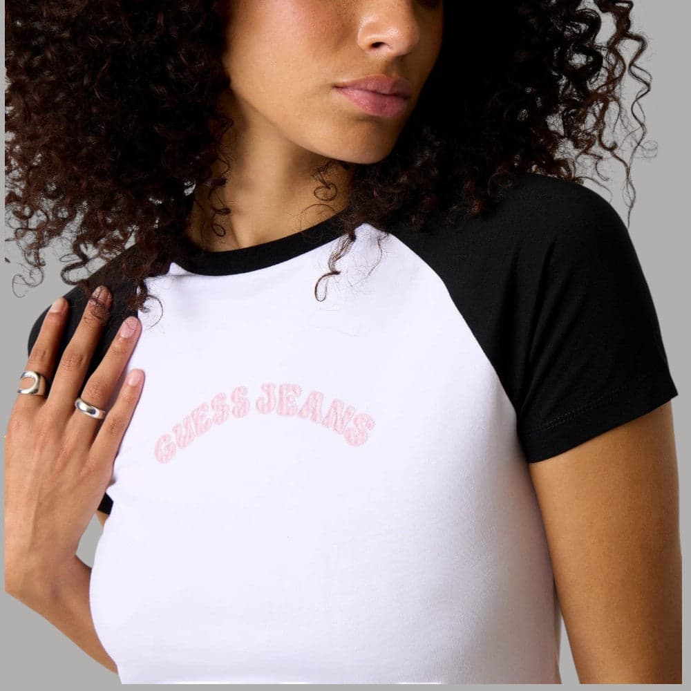 T-shirt Guess GJ Donna Slim in Cotone con Logo Stampato - 2