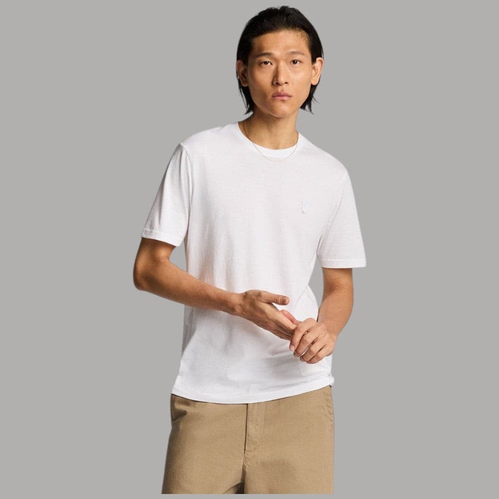 Lyle & Scott T-shirt Cotone Superfine con Logo Ricamato