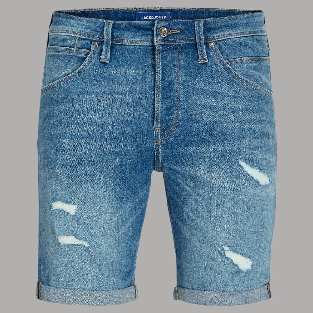 Bermuda in Denim Jack Jones con Effetto Vintage e Rotture - 9