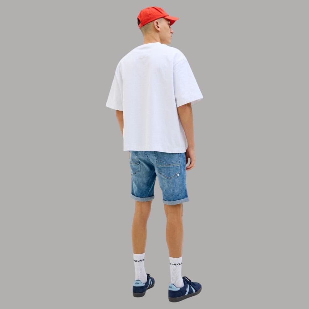 Bermuda in Denim Jack Jones con Effetto Vintage e Rotture - 4