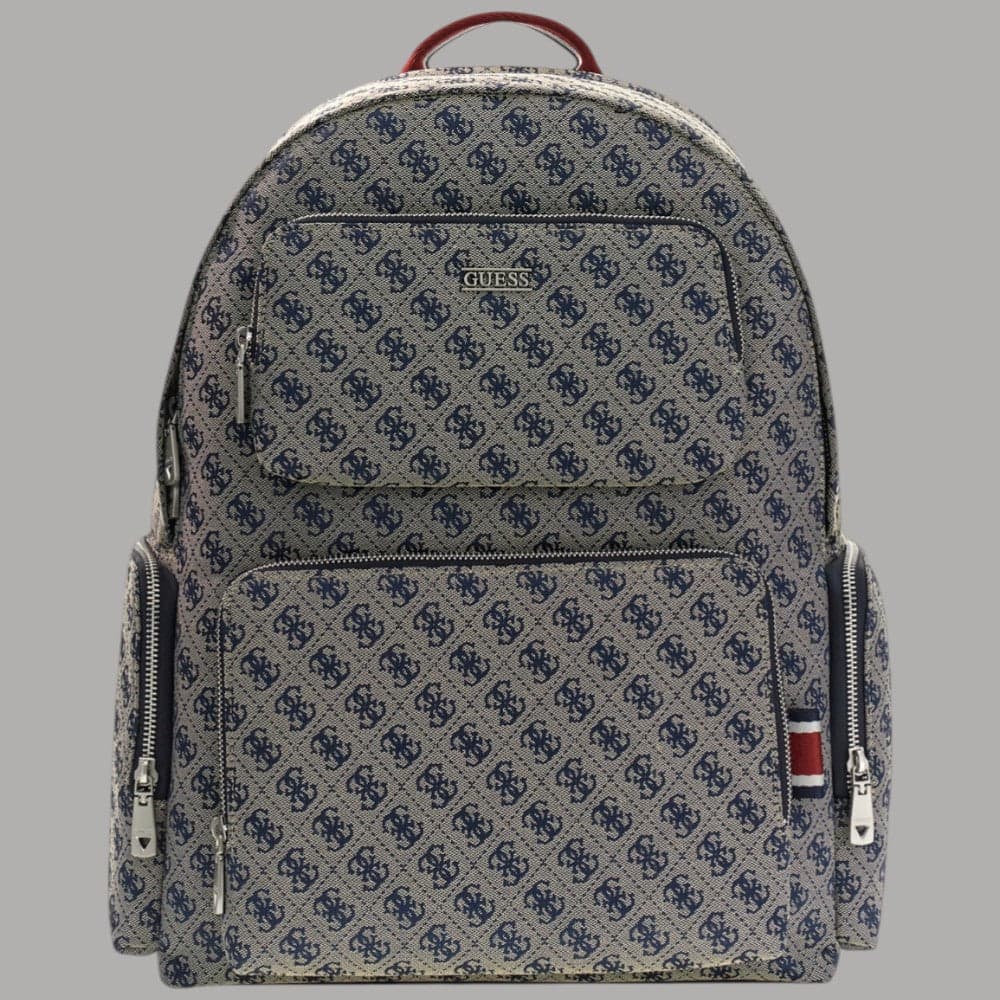 Guess Zaino da Uomo Boston 4G Logo All Over con Zip e Tasche Laterali - 4