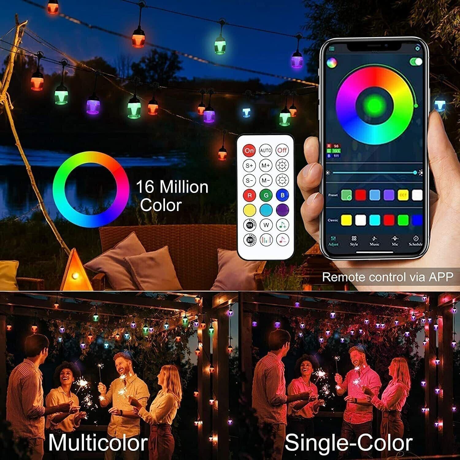 CATENA LUMINOSA DI LAMPADINE A LED RGB A STRINGA DA ESTERNO 12 LAMPADINE WIFI - 4