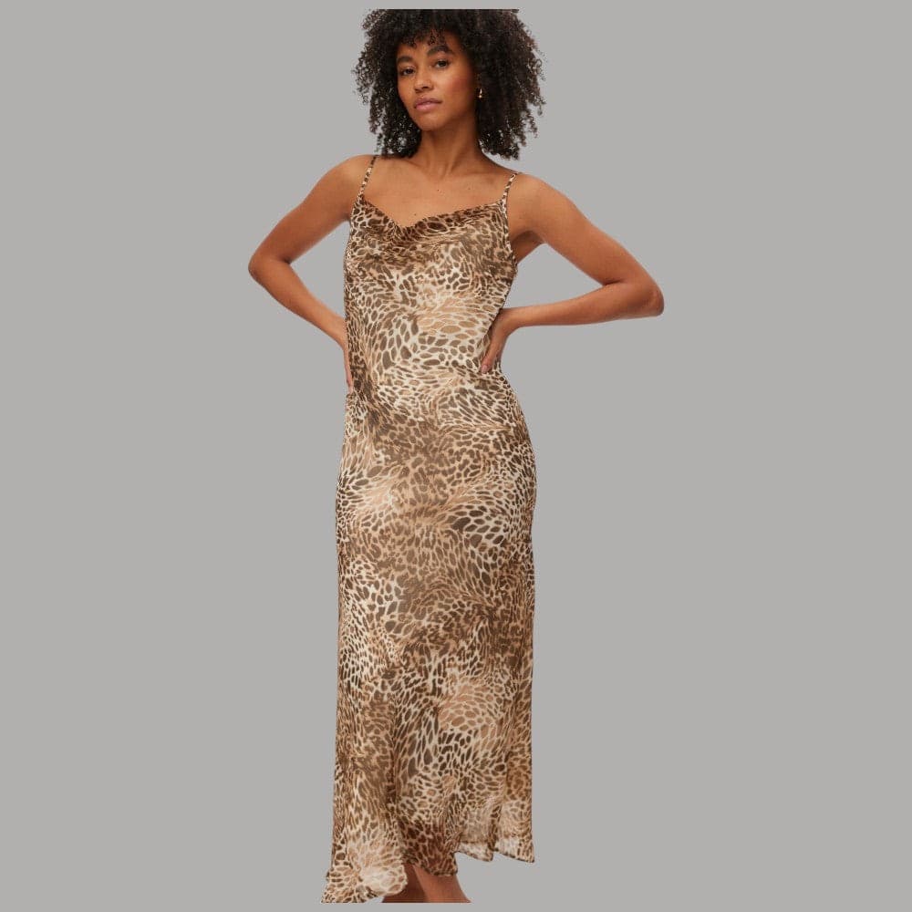 Abito Lungo Animalier Vero Moda con Cinturini Regolabili - 2