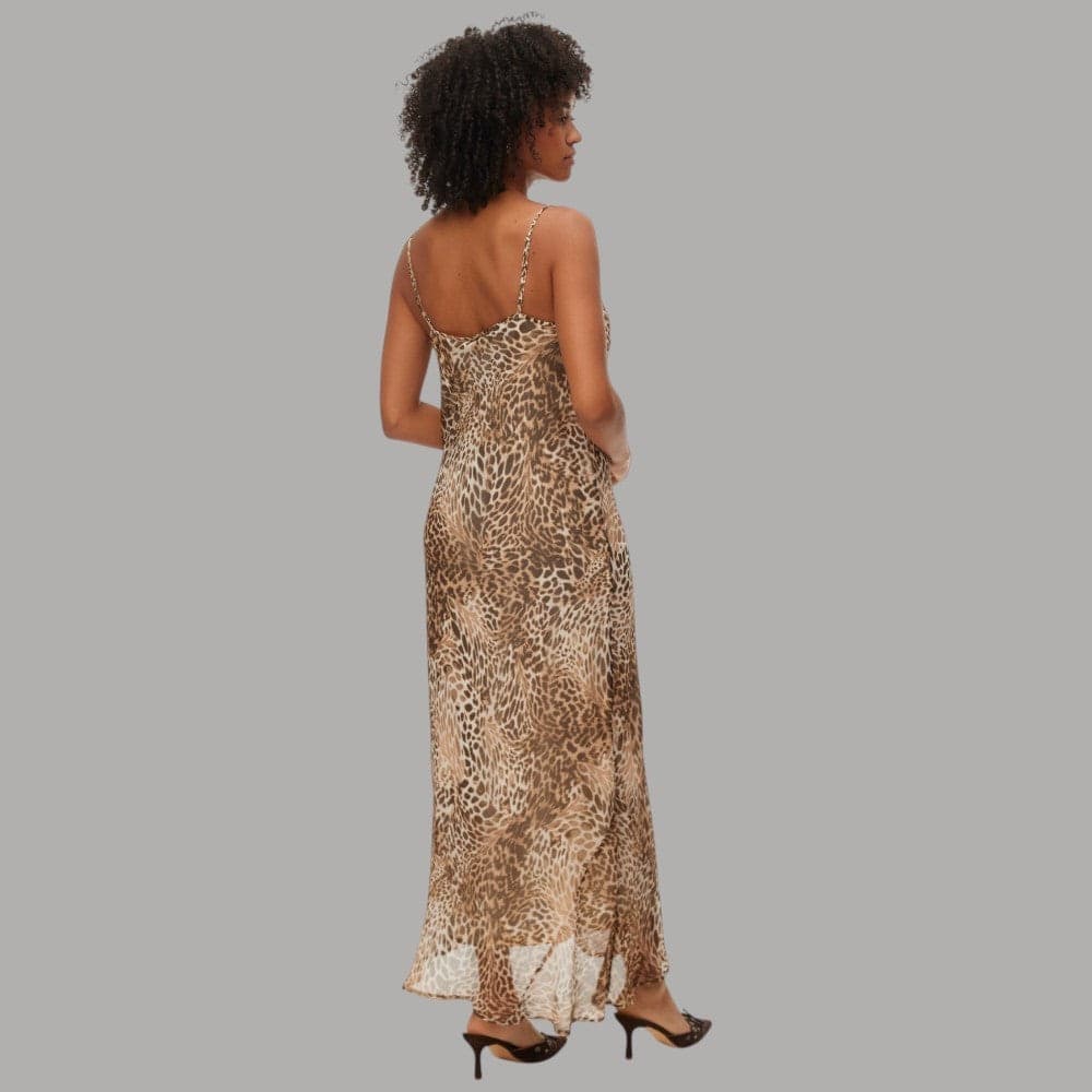 Abito Lungo Animalier Vero Moda con Cinturini Regolabili - 4