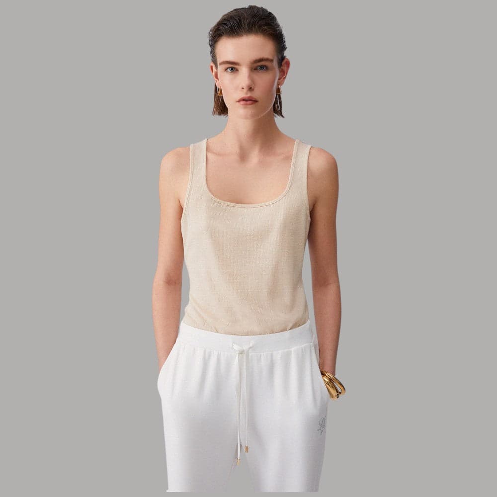 Top a Coste Liu Jo in Viscosa e Lurex con Monogramma - 13