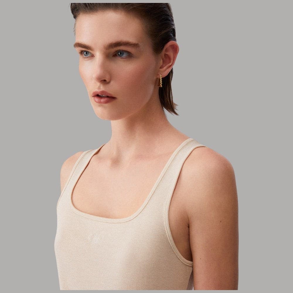 Top a Coste Liu Jo in Viscosa e Lurex con Monogramma - 4