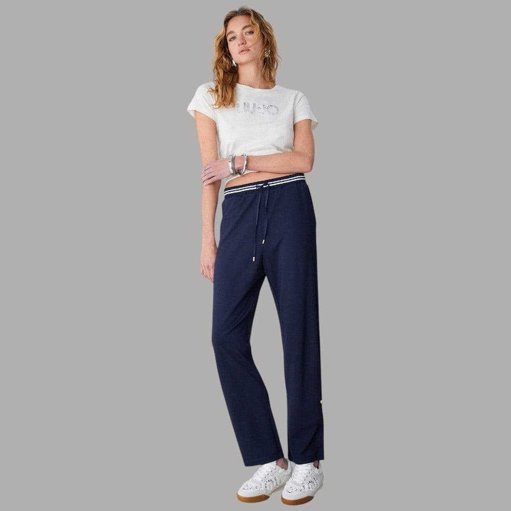 Liu Jo Pantaloni Jersey Interlok con Cintone Bicolor e Tasche Comode - 3