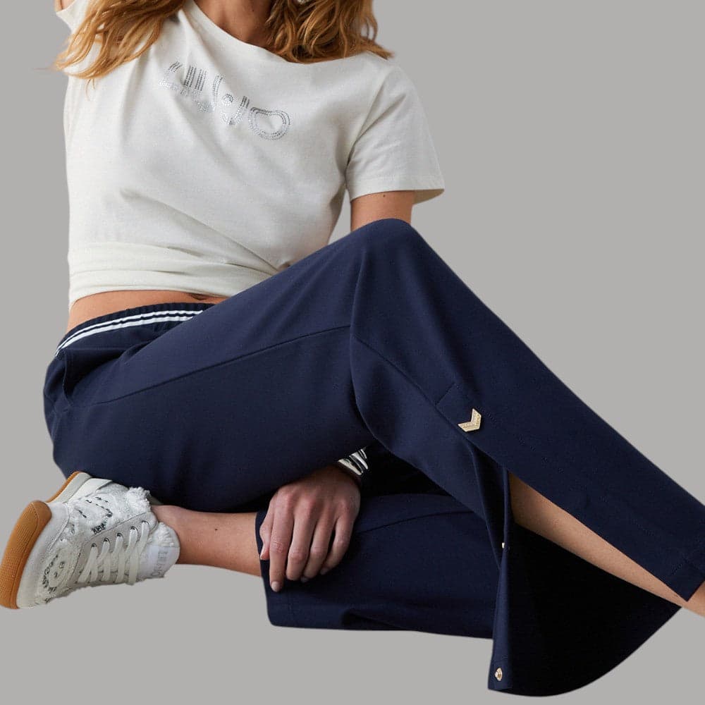 Liu Jo Pantaloni Jersey Interlok con Cintone Bicolor e Tasche Comode - 4