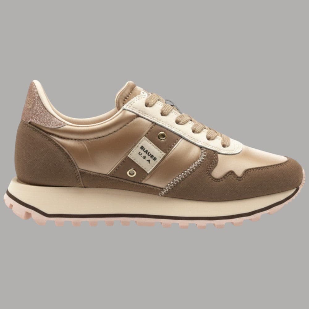 BLAUER Sneakers Donna Suede Glitter Marrone Metalizzato - 4