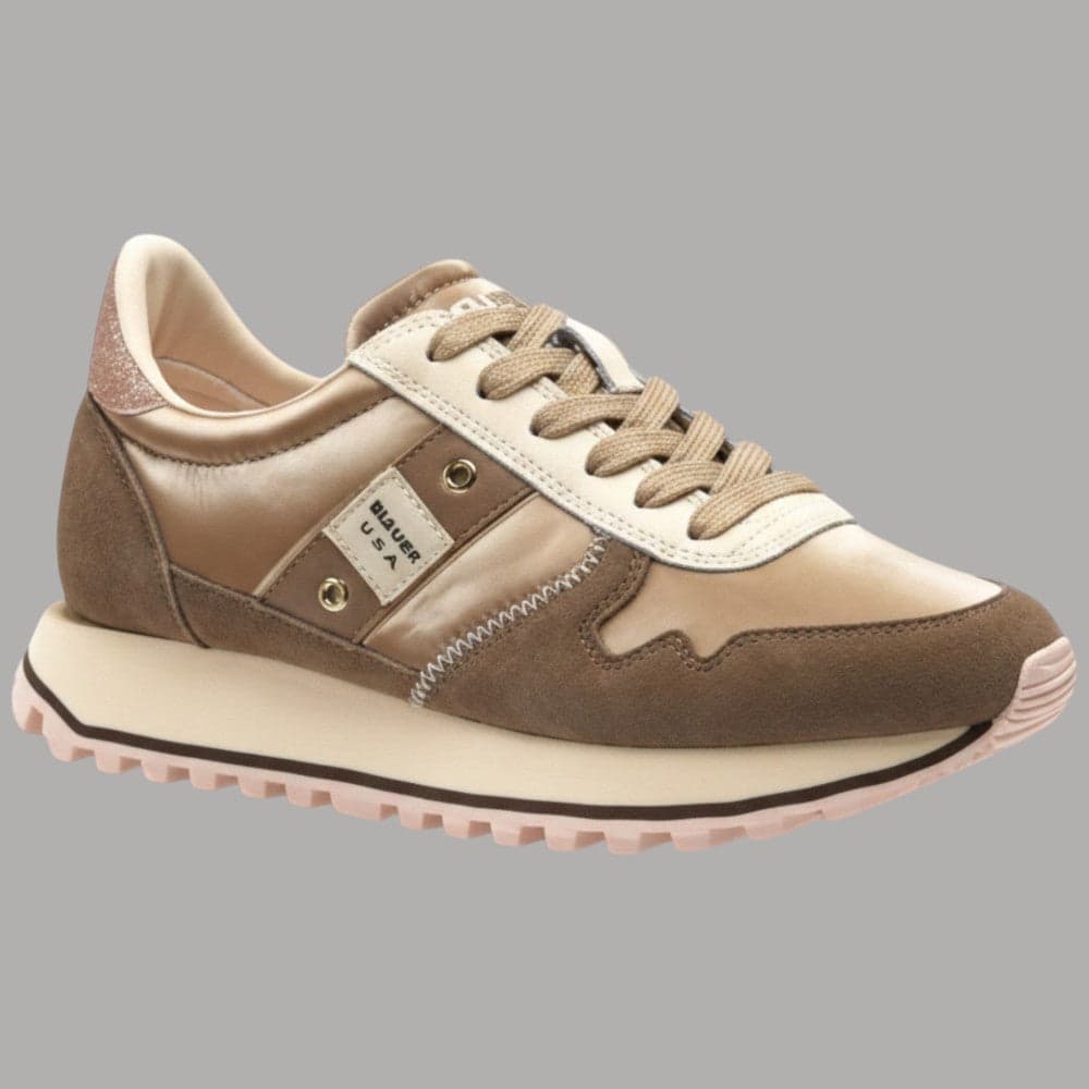 BLAUER Sneakers Donna Suede Glitter Marrone Metalizzato - 2