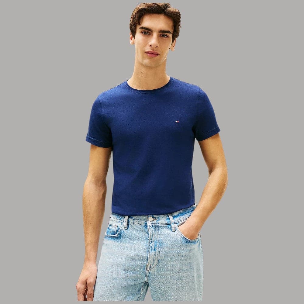 Tommy Hilfiger t-shirt slim fit con bandierina ricamata