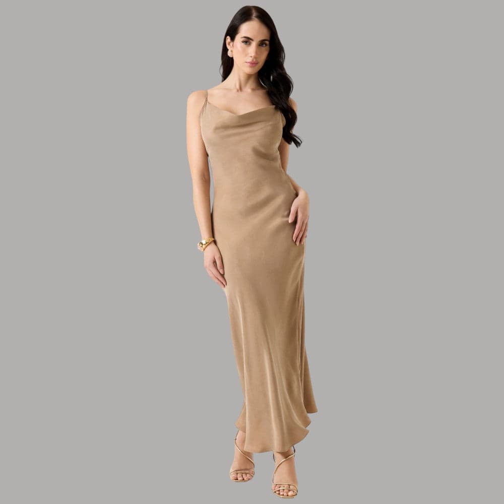 Vestito Midi Satin Slim Guess AKILINA, Eleganza Senza Maniche - 6