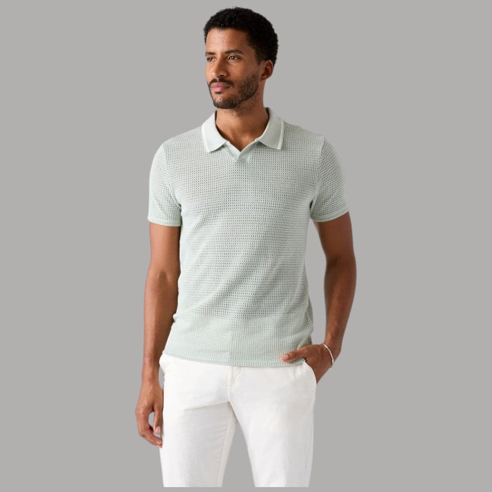 Polo Guess Uomo in Cotone Slim Lavorata all'Uncinetto Forata - 9