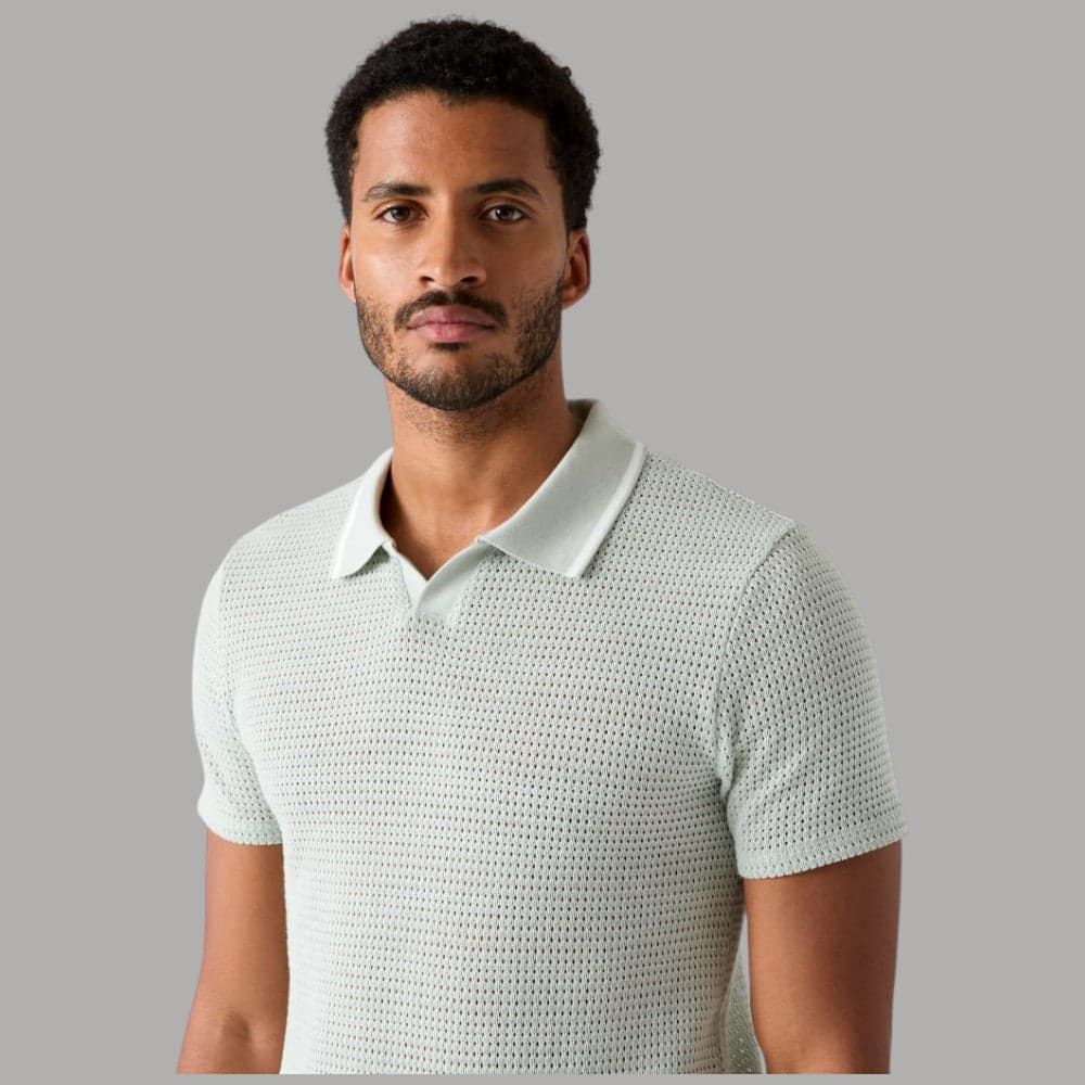 Polo Guess Uomo in Cotone Slim Lavorata all'Uncinetto Forata - 3