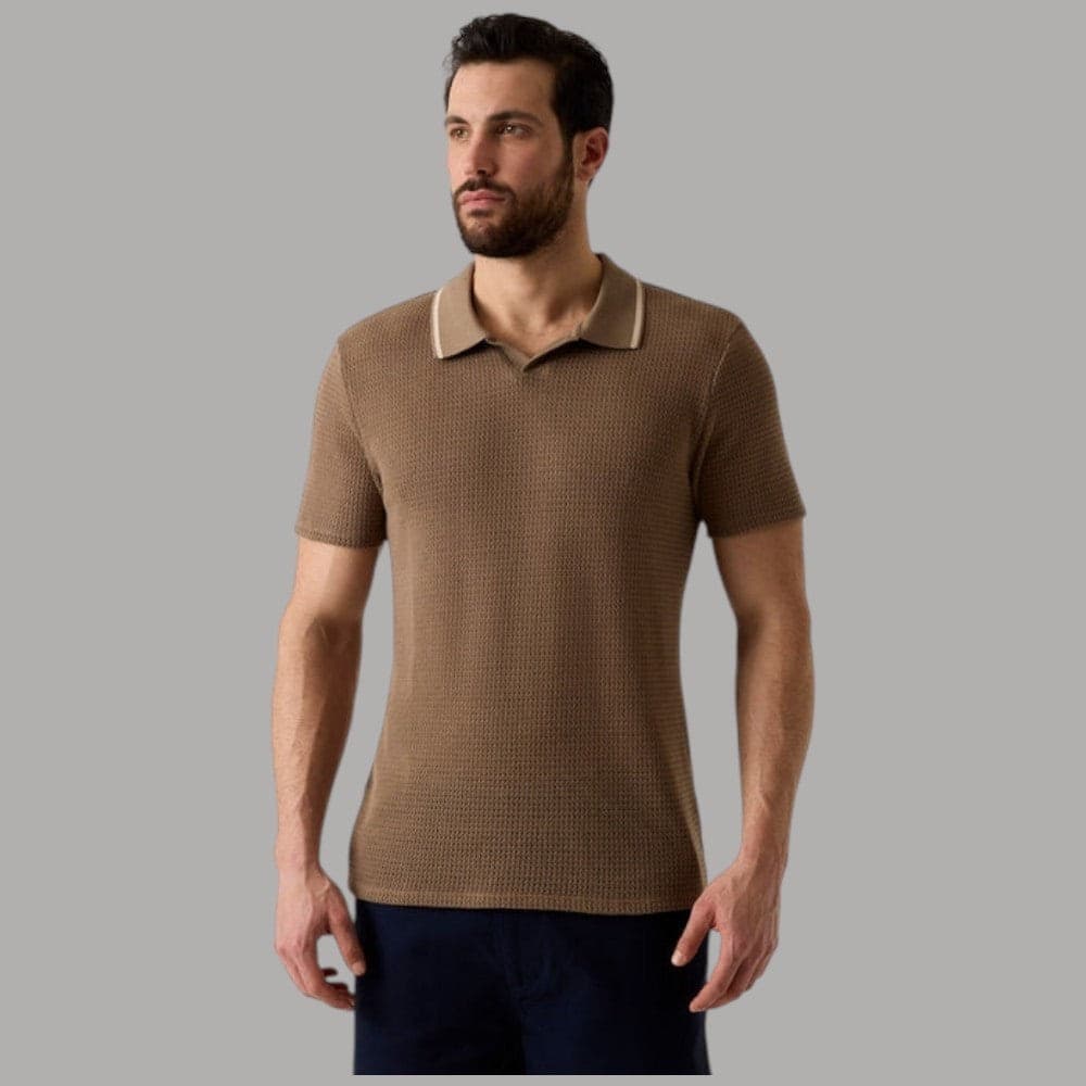 Polo Guess Uomo in Cotone Slim Lavorata all'Uncinetto Forata - 5