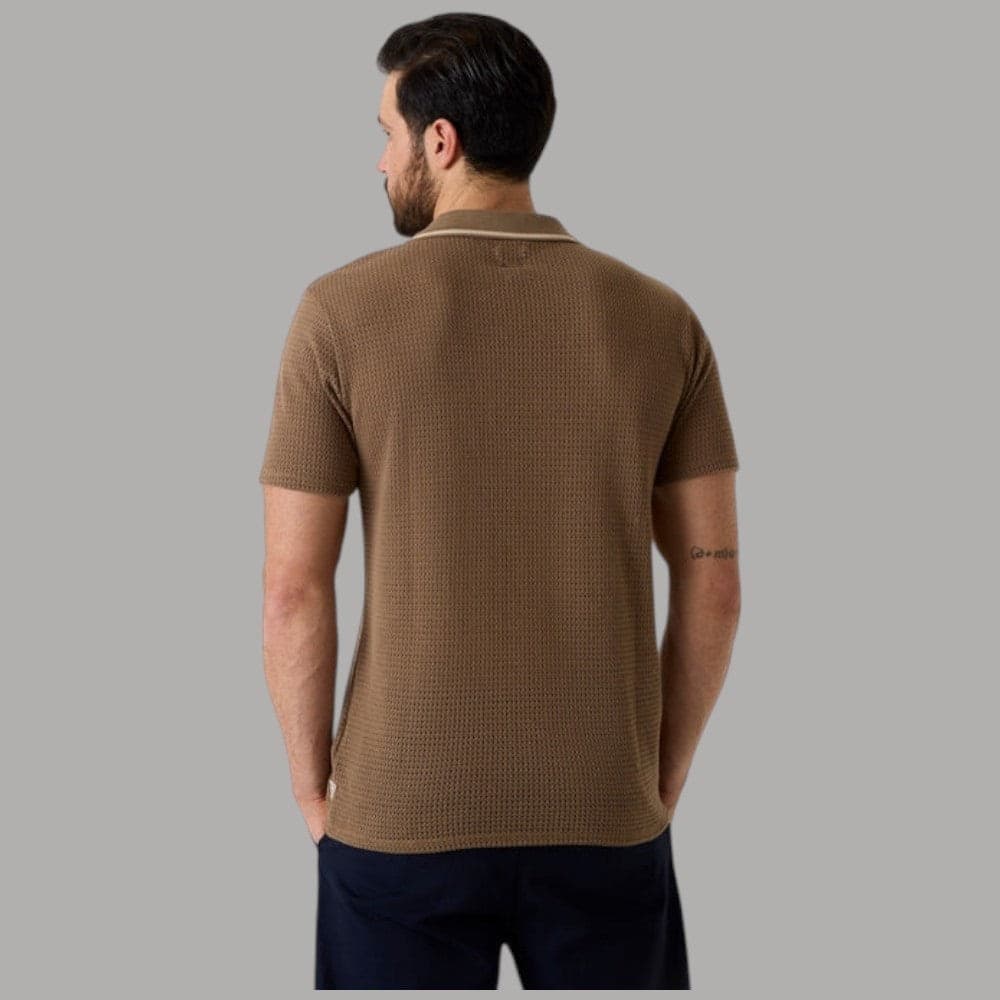 Polo Guess Uomo in Cotone Slim Lavorata all'Uncinetto Forata - 7