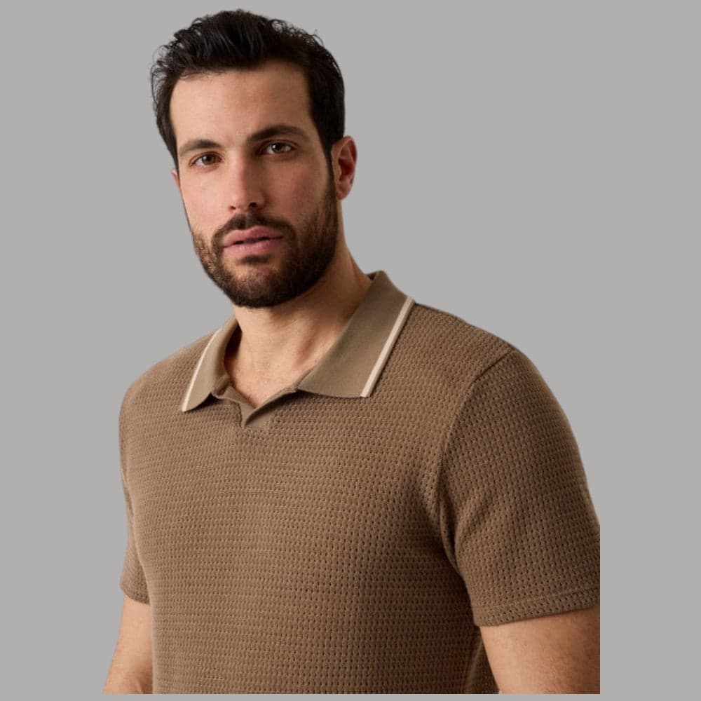 Polo Guess Uomo in Cotone Slim Lavorata all'Uncinetto Forata - 8
