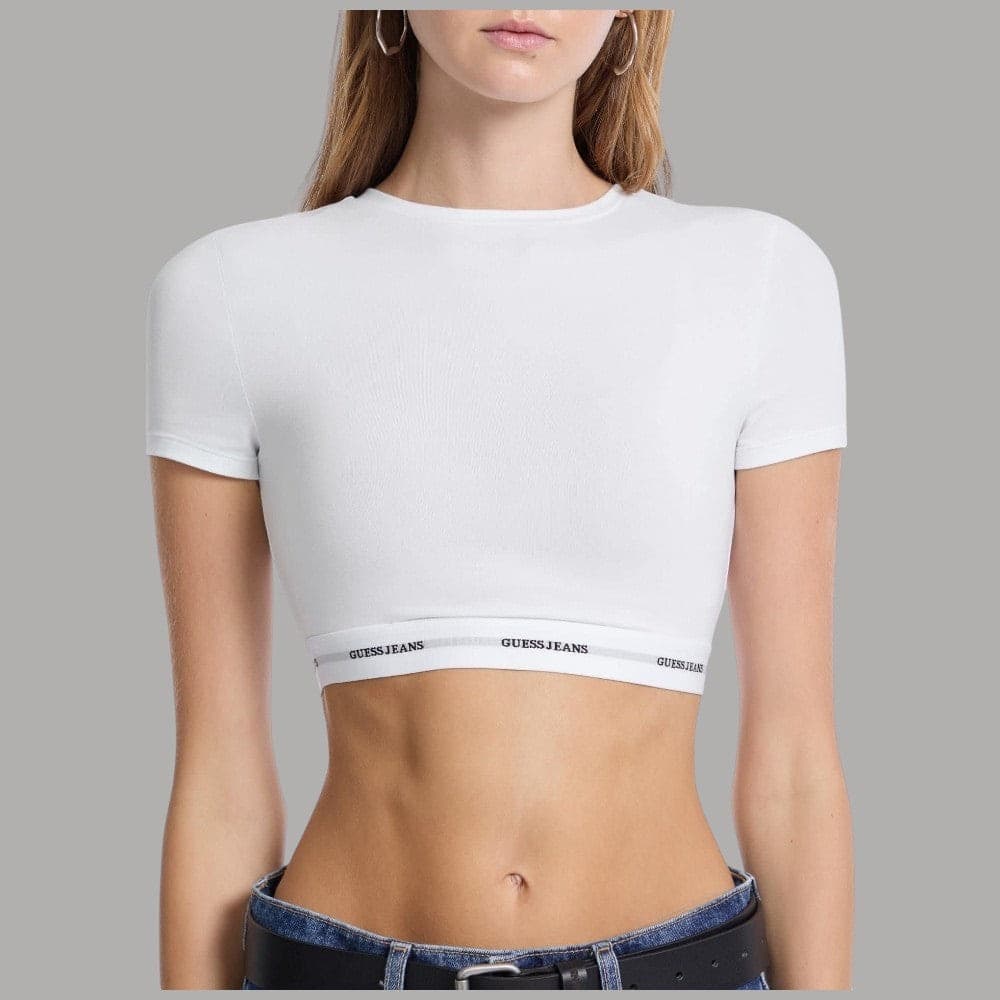 Top Guess GJ Cropped Logato Slim Donna - Cotone e Modal - 2