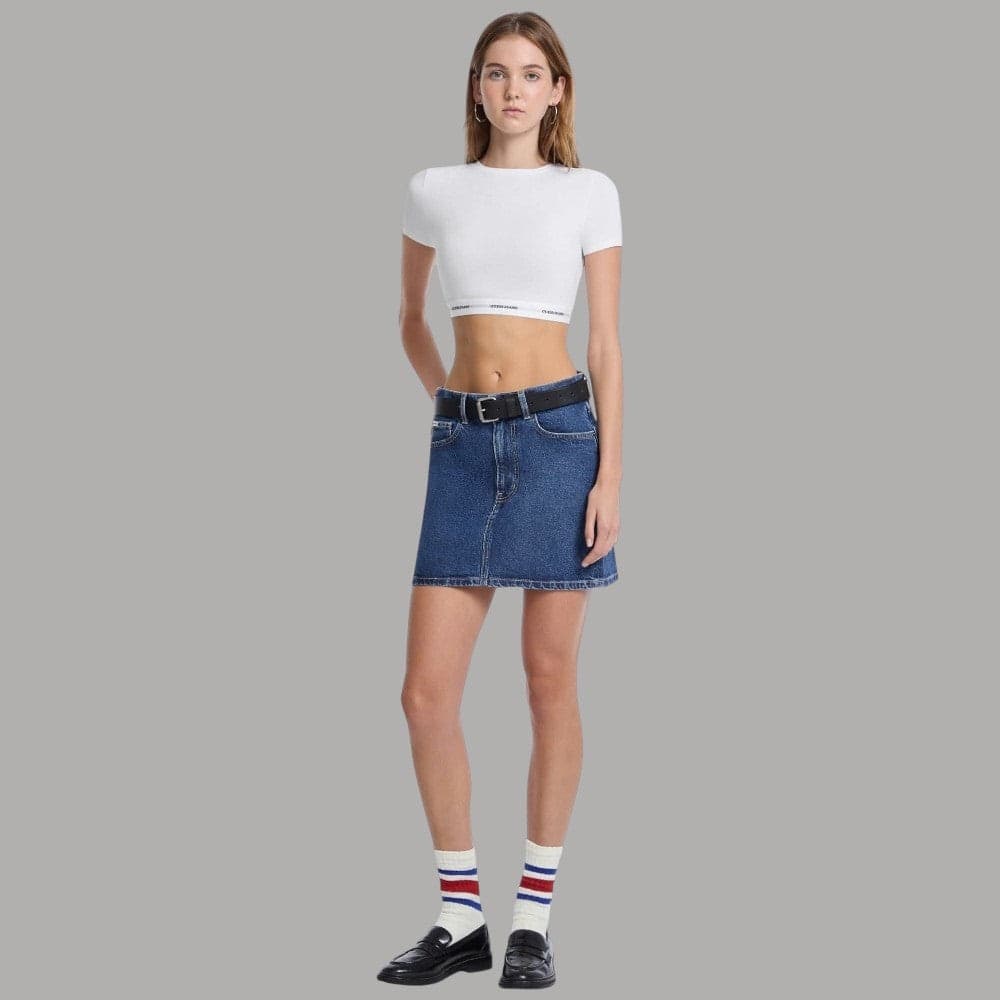 Top Guess GJ Cropped Logato Slim Donna - Cotone e Modal - 3