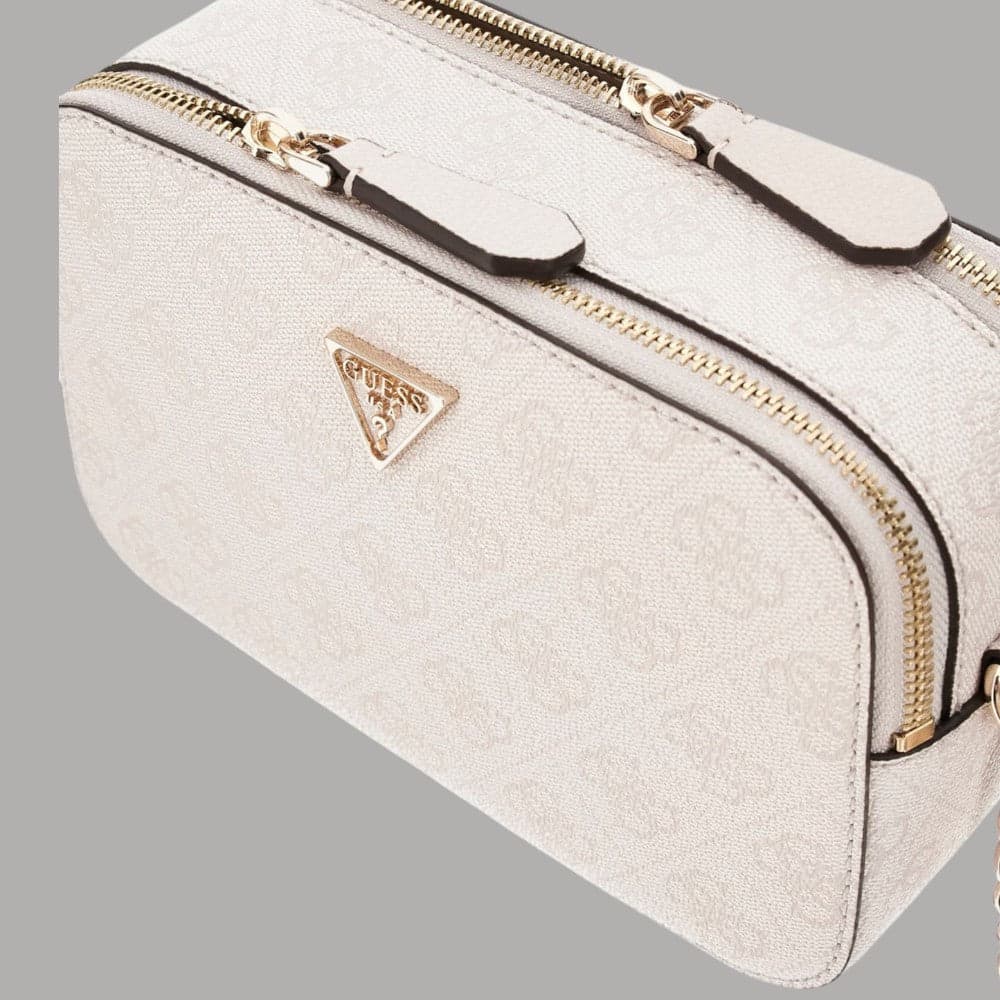 Guess Borsa Mini Tracolla Noelle Logo 4G Simil Pelle Metalleria Oro - 7