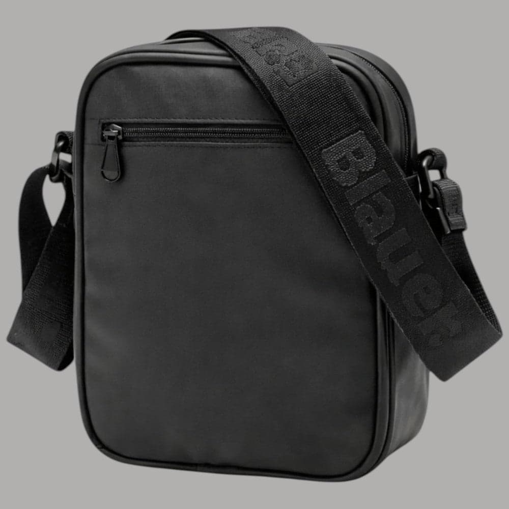 Blauer Borsello Uomo Tracolla Gommato con Doppia Zip 20x18x5 cm - 3