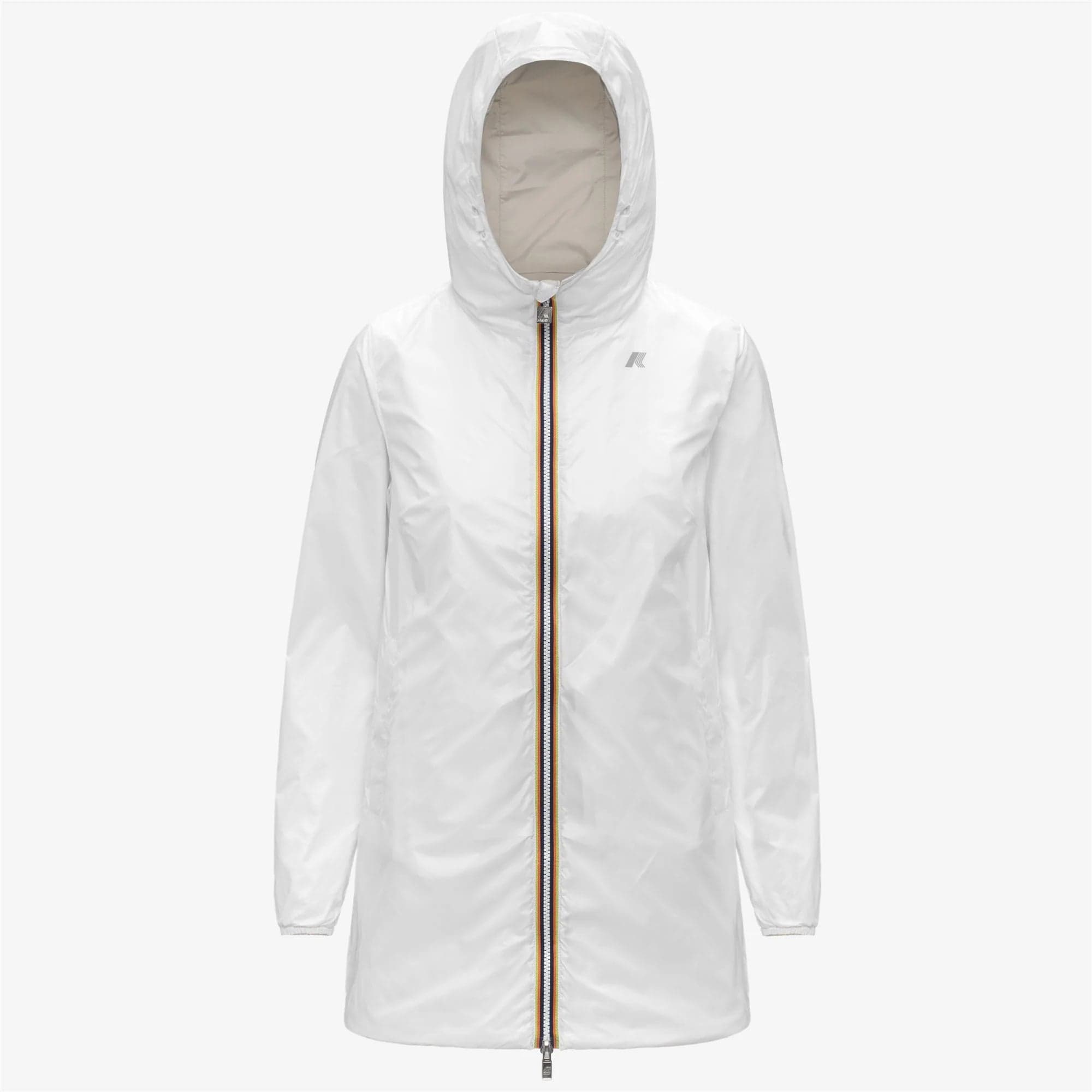 K-Way Sophie Giubbino Donna K7123MW AZJ Giacca Reversibile Impermeabile Media Lunghezza beige/white