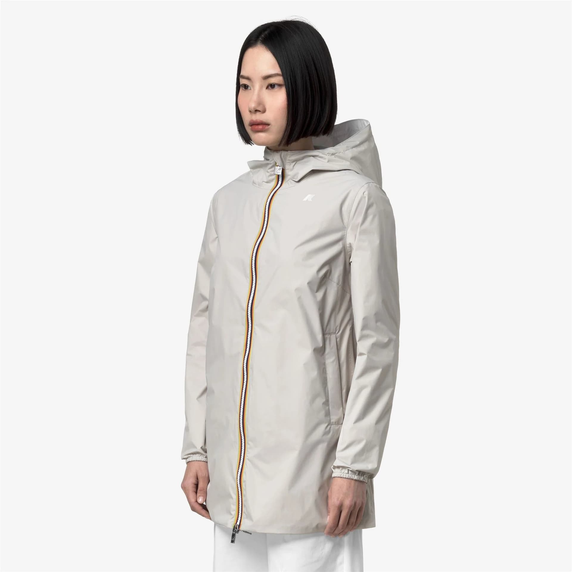 K-Way Sophie Giubbino Donna K7123MW AZJ Giacca Reversibile Impermeabile Media Lunghezza beige/white - 3