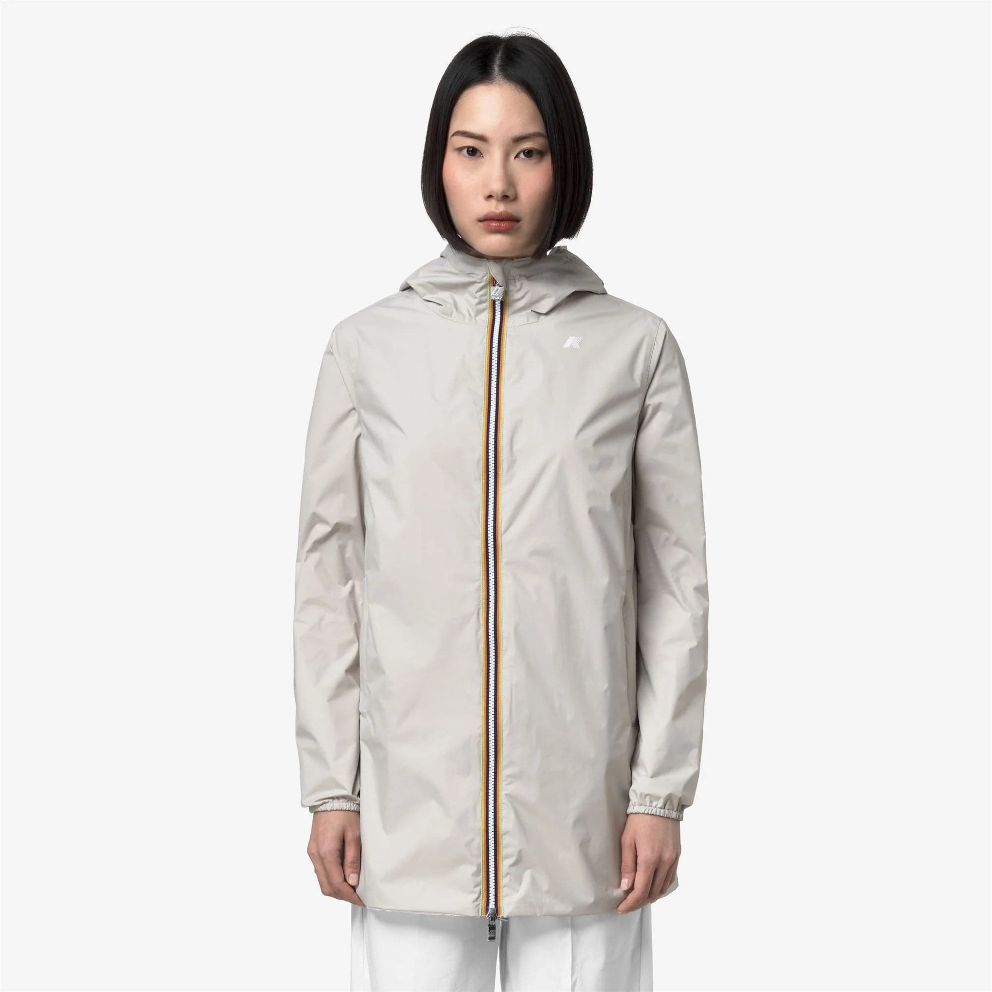 K-Way Sophie Giubbino Donna K7123MW AZJ Giacca Reversibile Impermeabile Media Lunghezza beige/white - 5