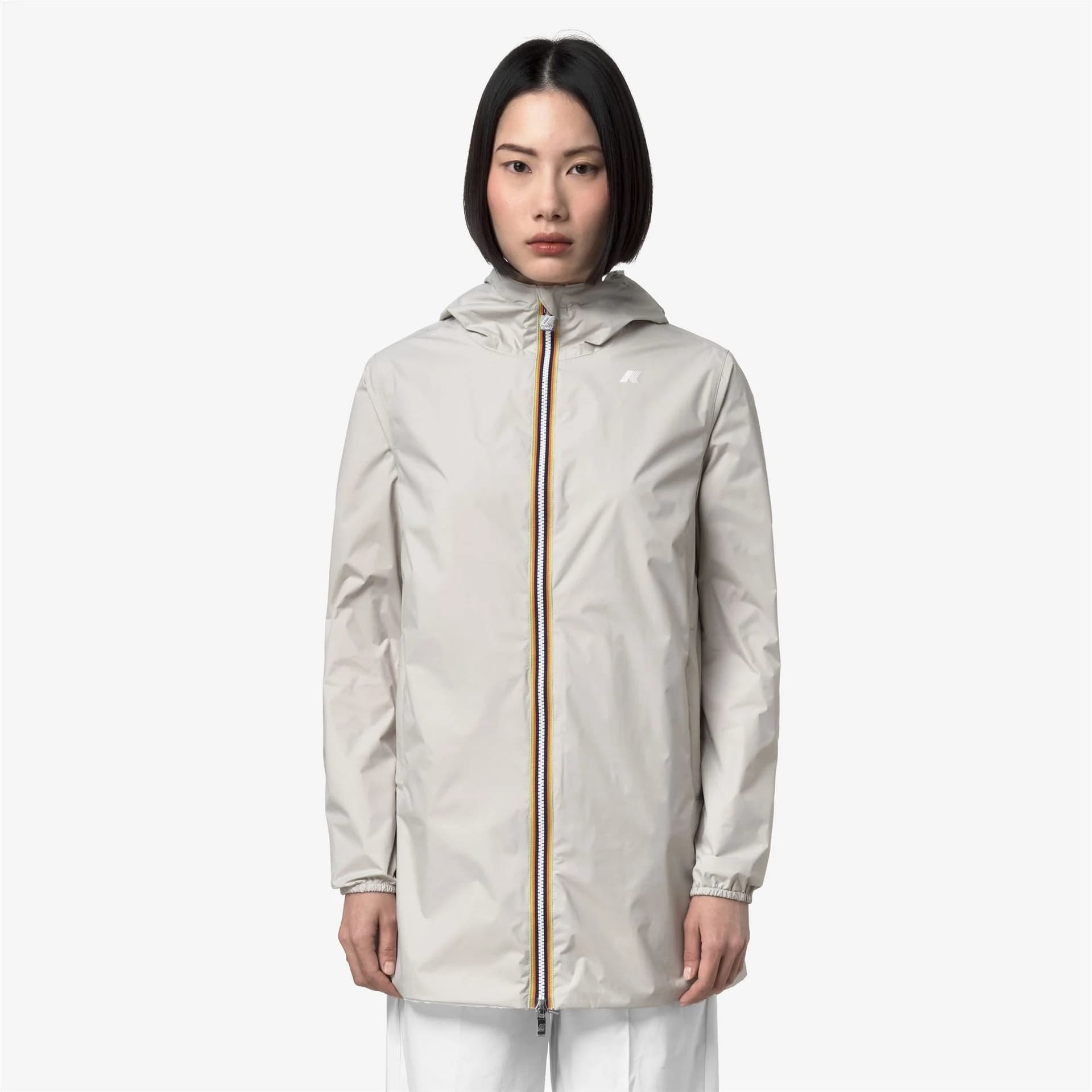 K-Way Sophie Giubbino Donna K7123MW AZJ Giacca Reversibile Impermeabile Media Lunghezza beige/white - 5