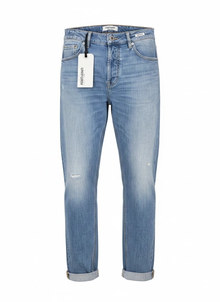 Uniform Jeans Uomo Barney Comfort Blue Denim 8 oz Regular Slim Fit