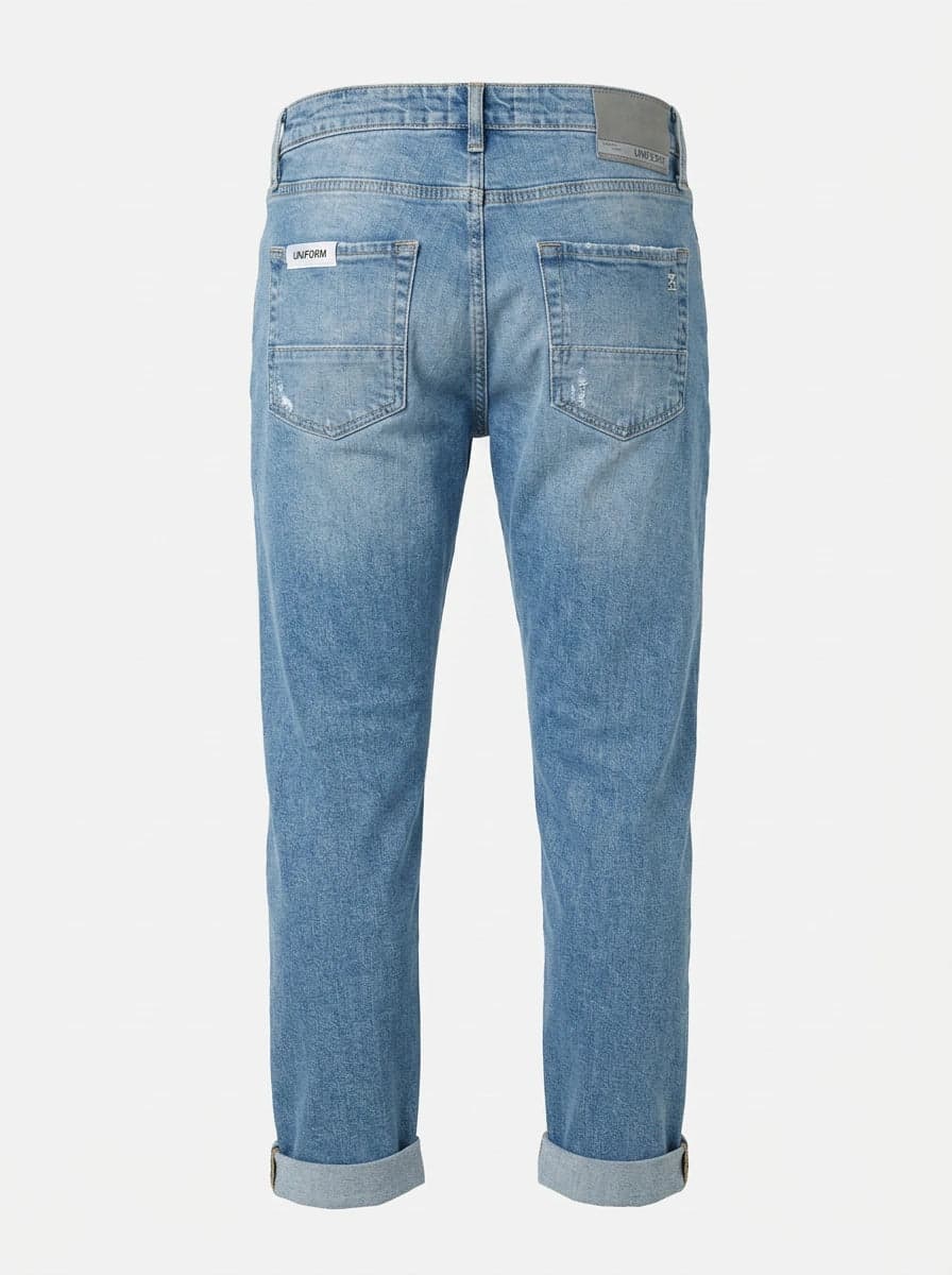 Uniform Jeans Uomo Barney Comfort Blue Denim 8 oz Regular Slim Fit - 2