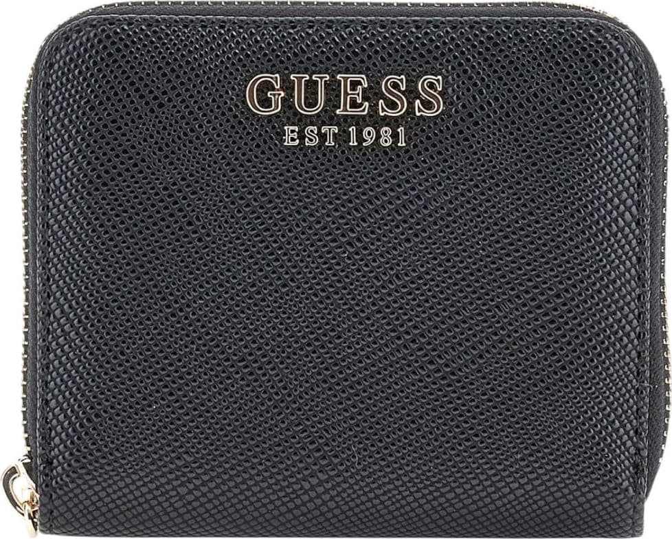Portafoglio Guess Donna Saffiano Laurel Zip Small Nero
