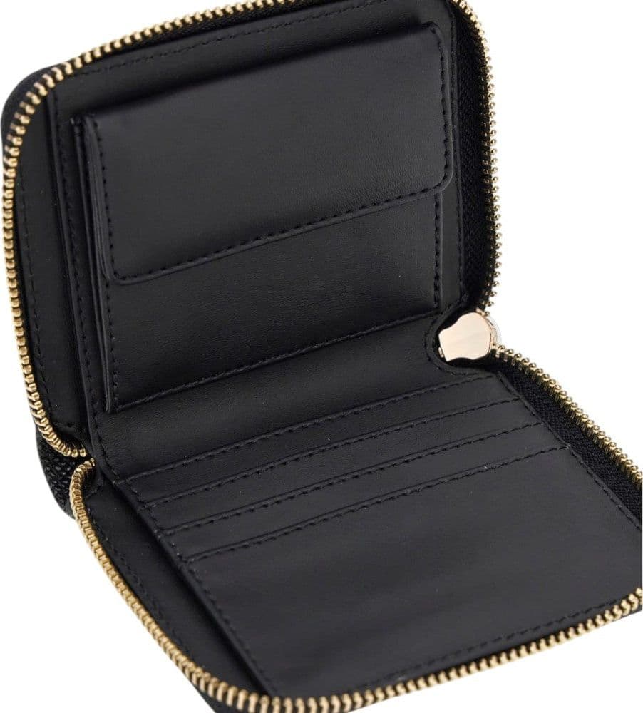Portafoglio Guess Donna Saffiano Laurel Zip Small Nero - 3