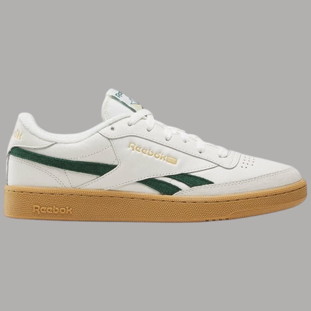 Scarpe Reebok Club C Revenge Vintage bianche, dettagli verdi, suola gum - 4