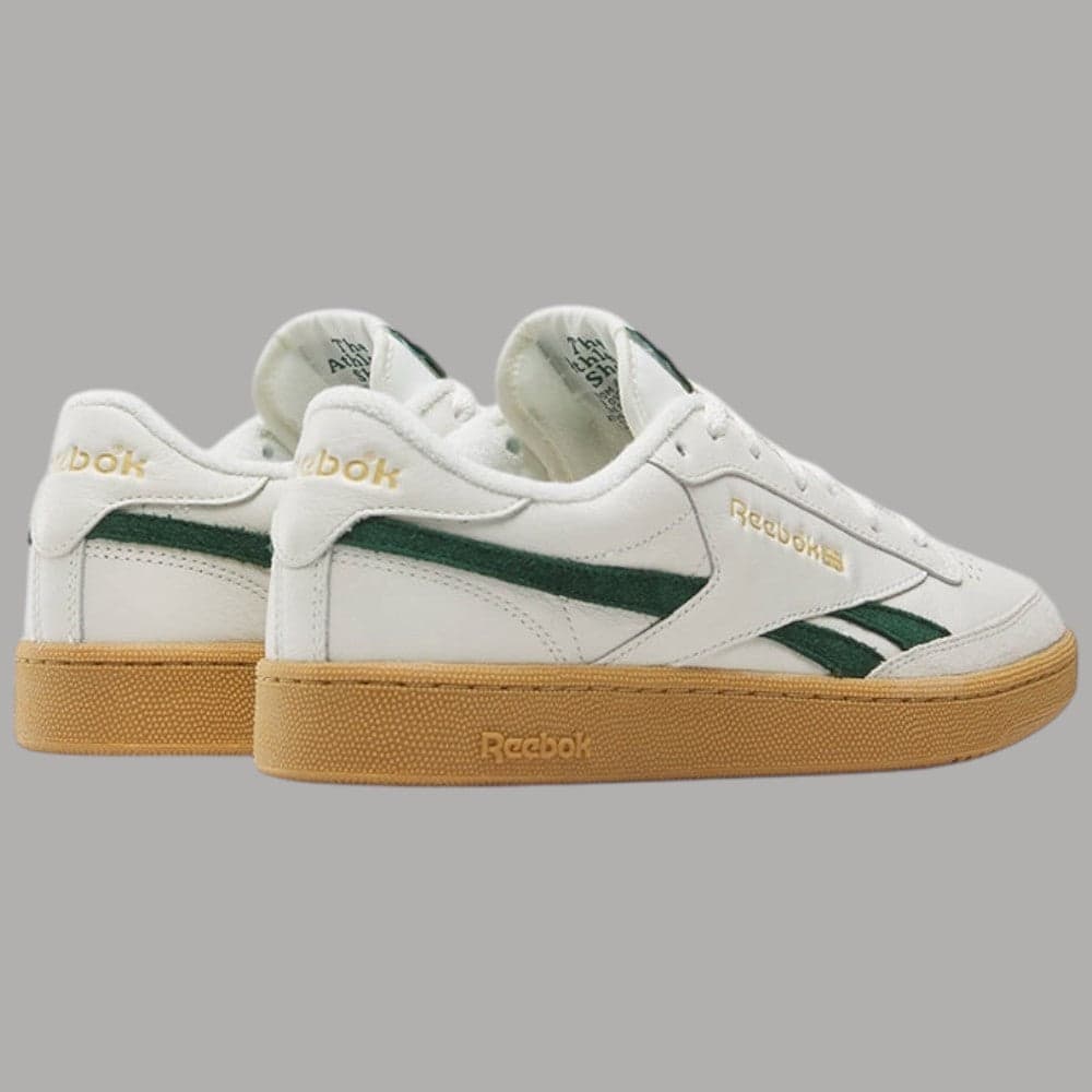 Scarpe Reebok Club C Revenge Vintage bianche, dettagli verdi, suola gum - 3