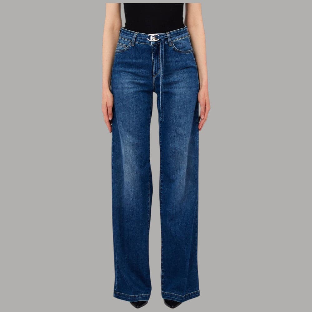 Liu Jo Jeans Flare Vita Alta con Cintura Monogram Regolabile - 5